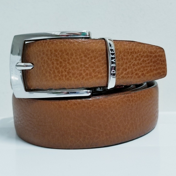 Ted Baker London Dark & Chestnut Brown Reversible Leather Belt 39 - Picture 6 of 16
